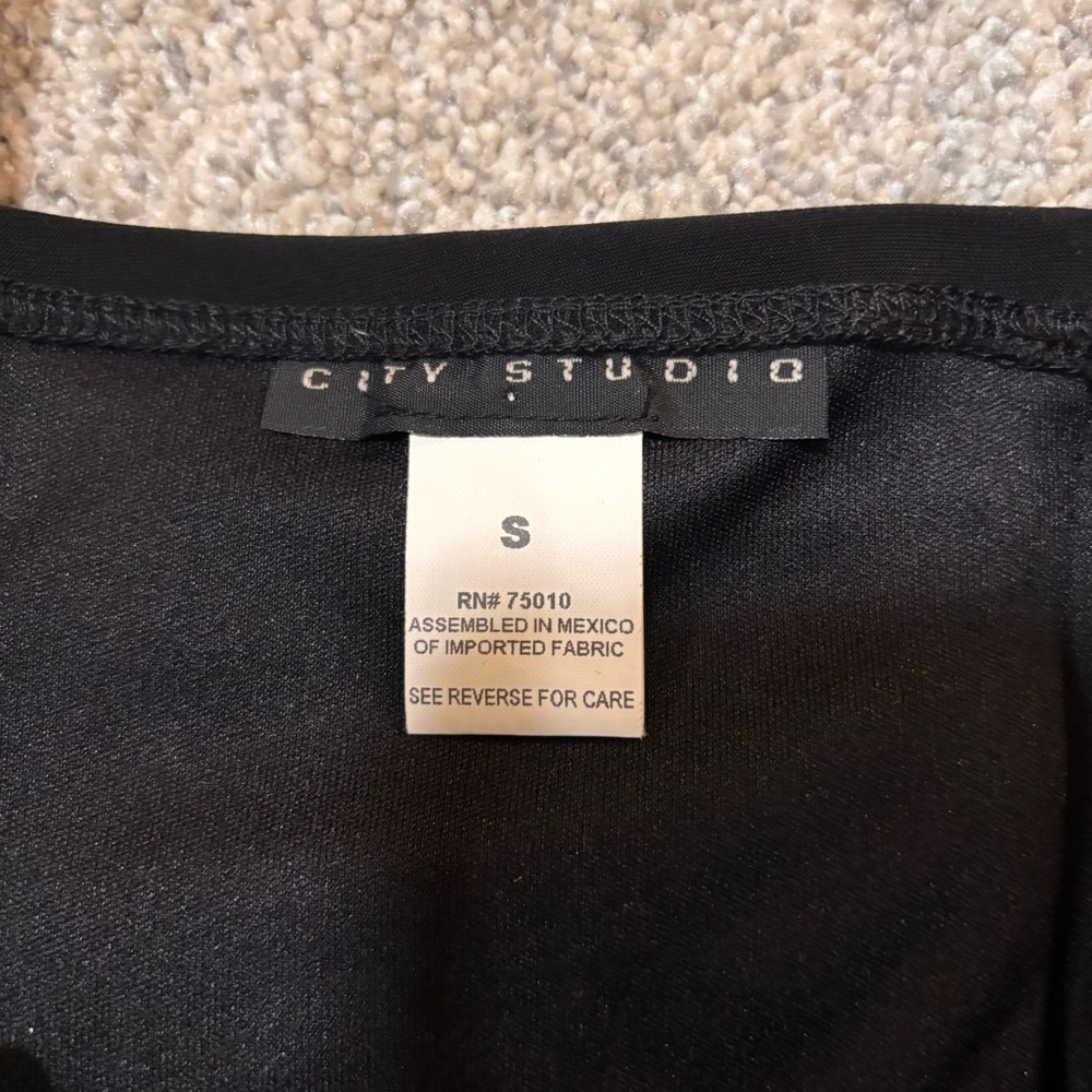 City Studio Black Ruched Mini Dress - Picture 4 of 7